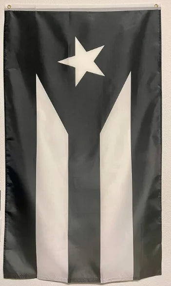 BANDERA NEGRA Y BLANCA 2'x3' PUERTO RICO