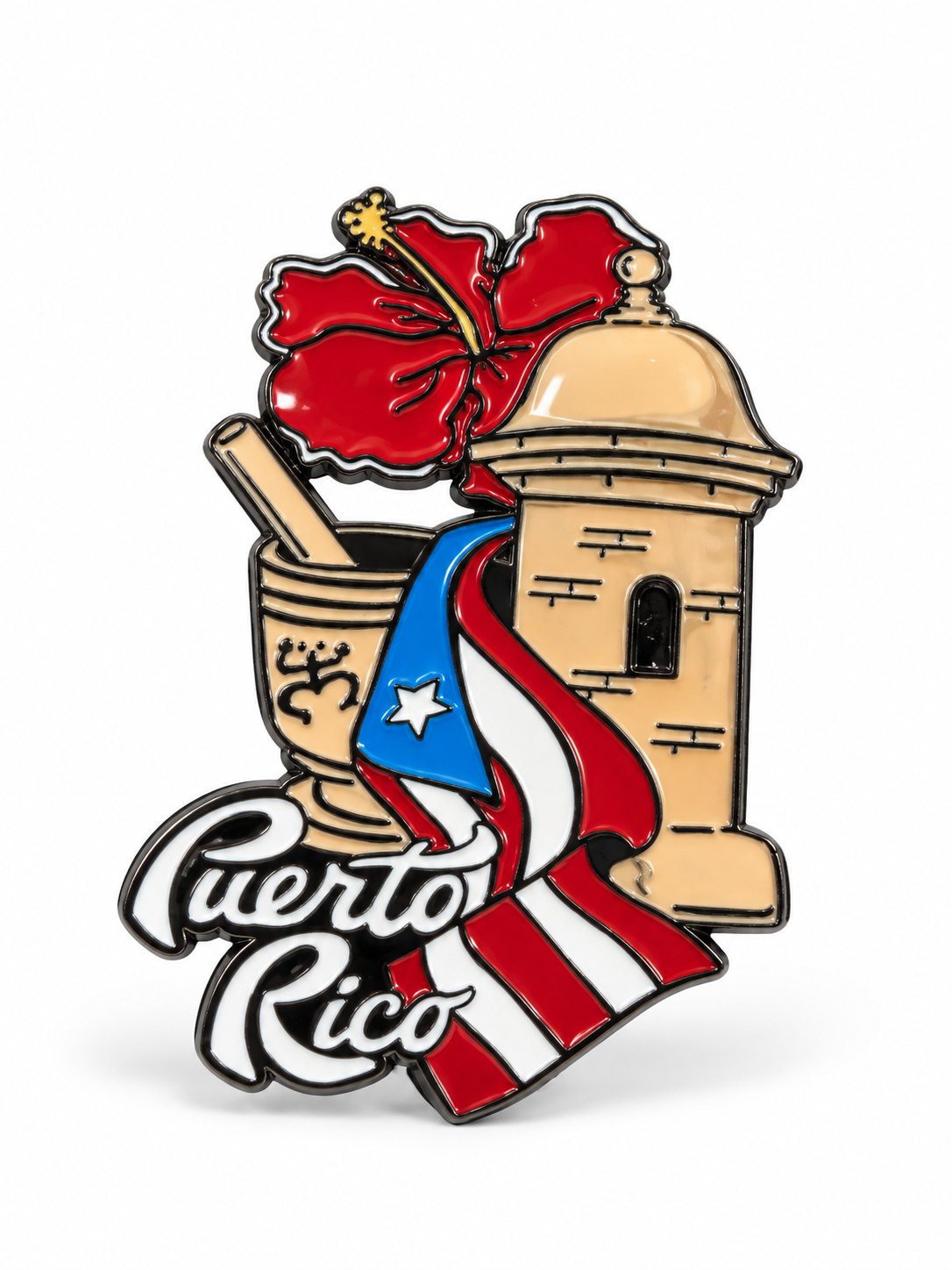 PUERTO RICO MAGNET - GARITA, PILÓN, FLOR DE MAGA Y BANDERA FM02