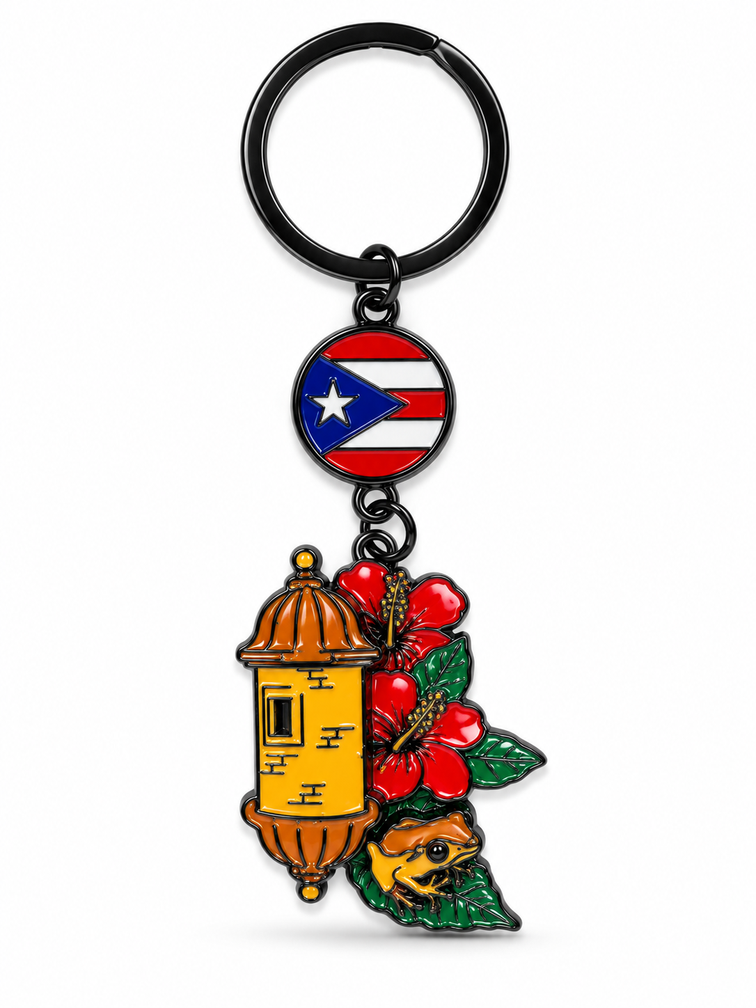 LLAVERO GARITA DE PUERTO RICO, FLOR DE MAGA, BANDERA Y COQUI FCK21-3