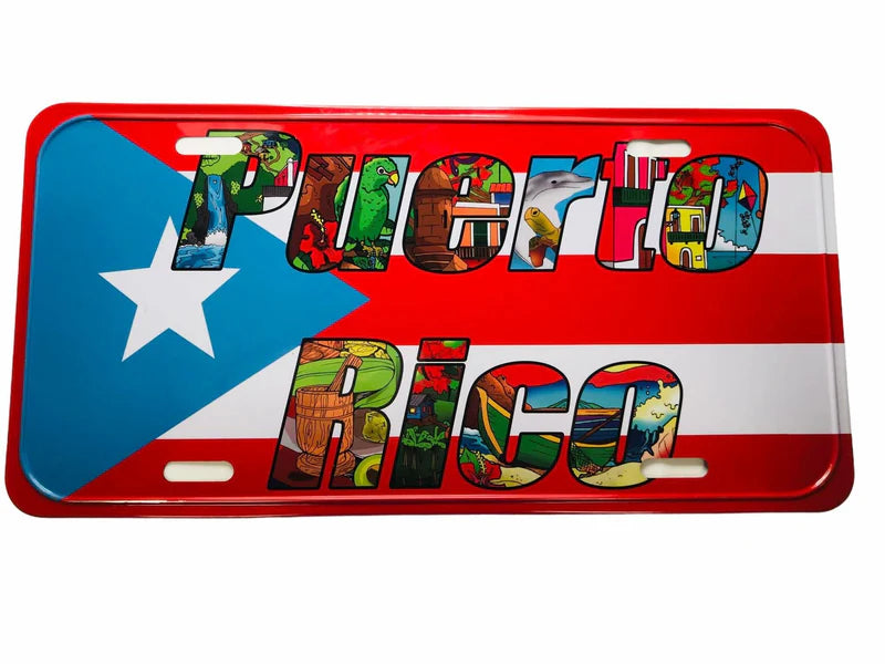 TABLILLA PUERTO RICO FLAG & LETTERS
