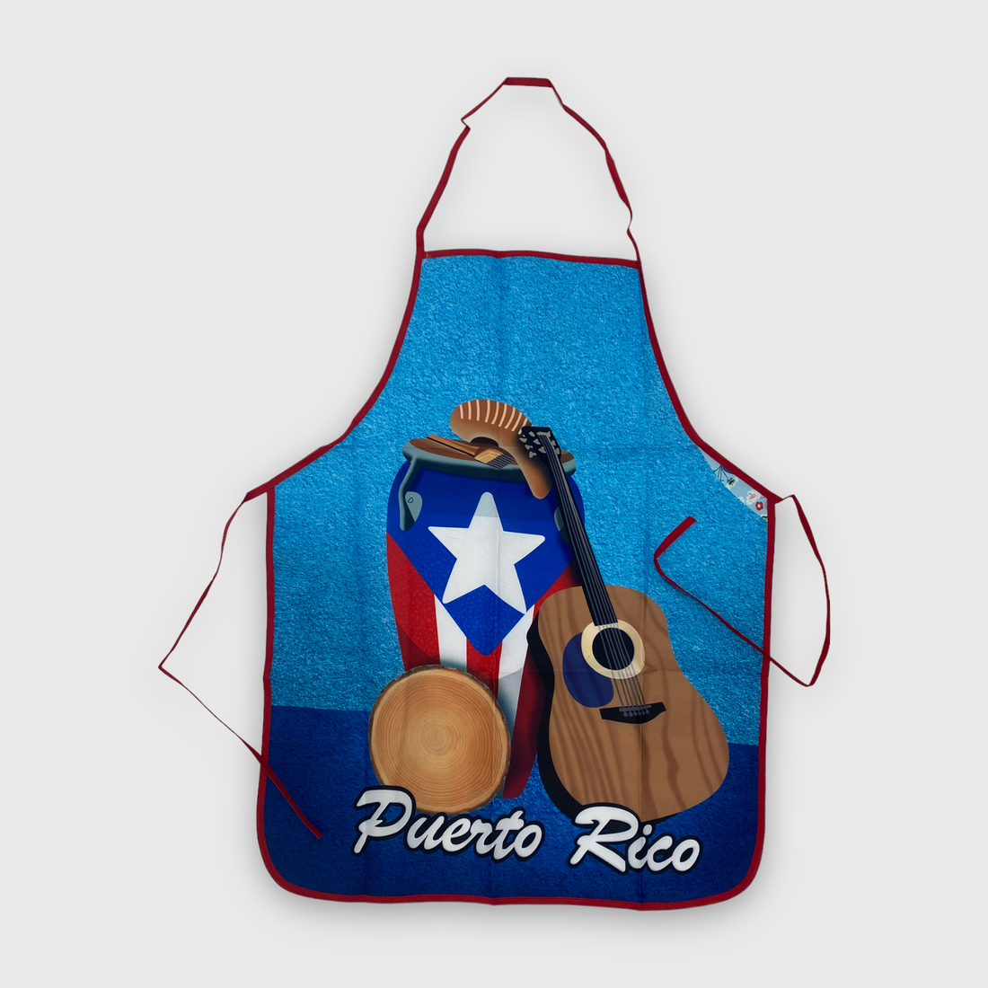 DELANTAL DE COCINA DE PUERTO RICO CON INSTRUMENTOS