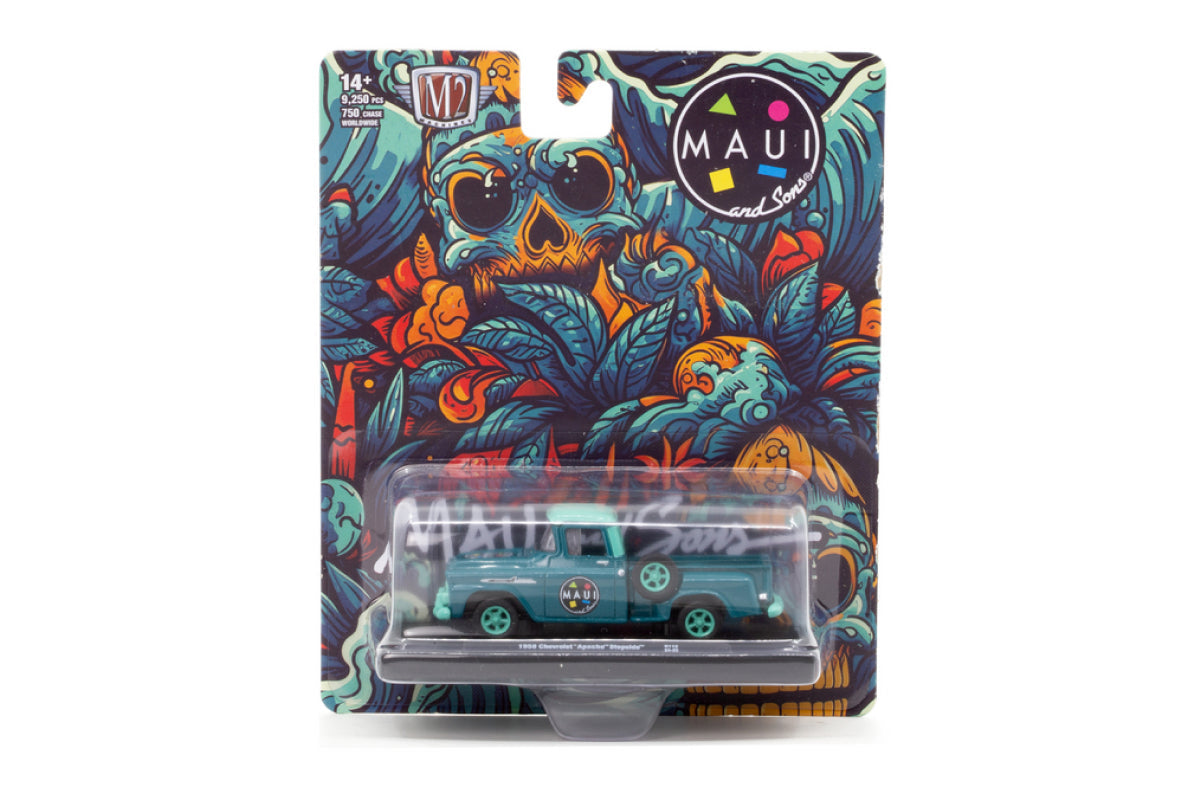 1/64 1958 CHEVROLET APACHE STEPSIDE MAUI AND SONS - M2 MACHINES