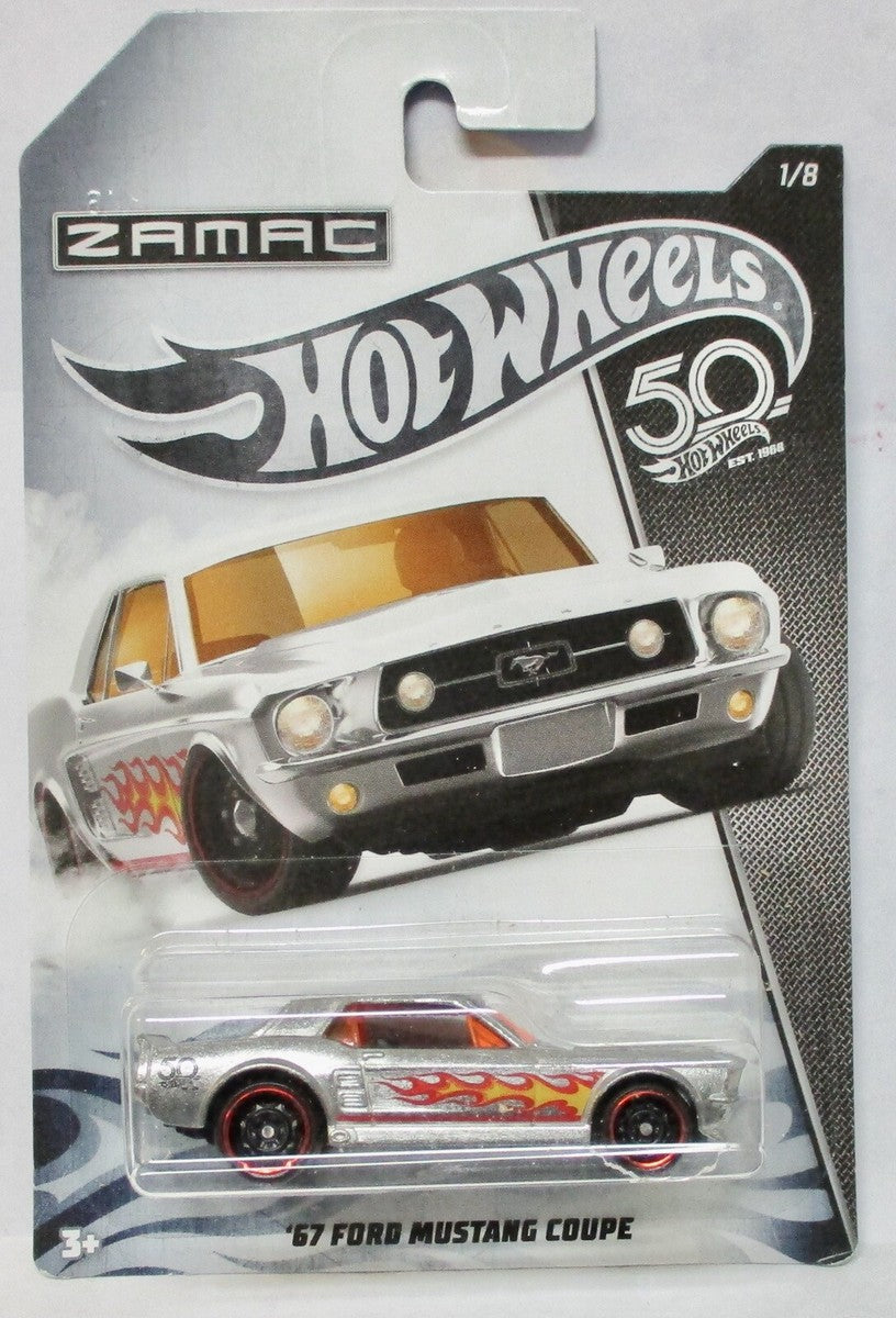 1/64 1967 FORD MUSTANG COUPE 50 YEARS ANNIVERSARY ZAMAC - HOTWHEELS 1/8