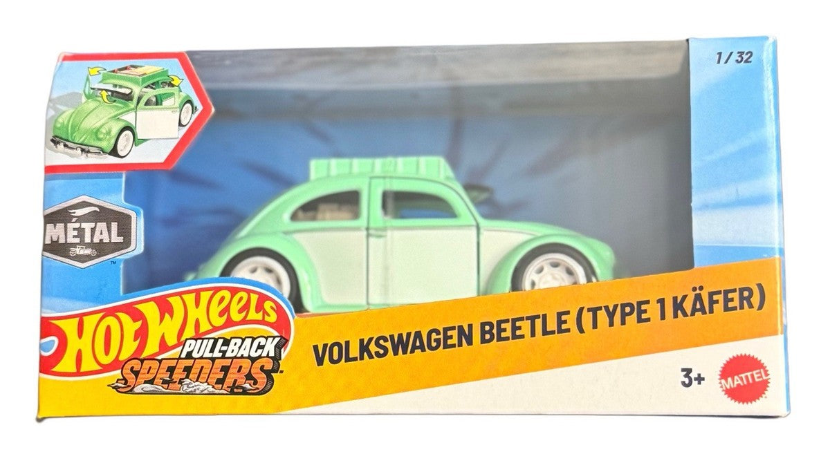 1/32 VOLKSWAGEN BEETLE (TYPE 1 KAFER) - PULL BACK SPEEDERS HOTWHEELS