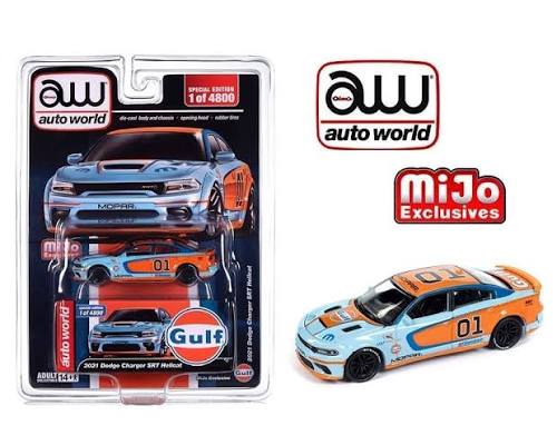 1/64 2021 DODGE CHARGER SRT HELLCAT “GULF” - AUTO WORLD