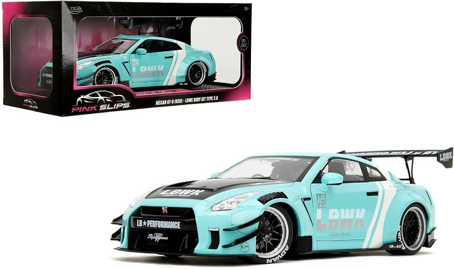 1/18 NISSAN GT-R (R35) W/LIBERTY WALK BODY KIT 2.0 - PINK SLIPS
