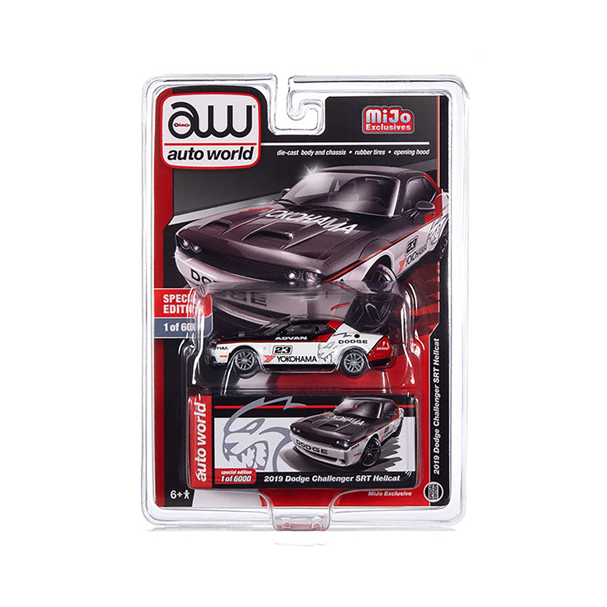 1/64 2019 DODGE CHALLENGER SRT HELLCAT “YOKOHAMA” - AUTO WORLD