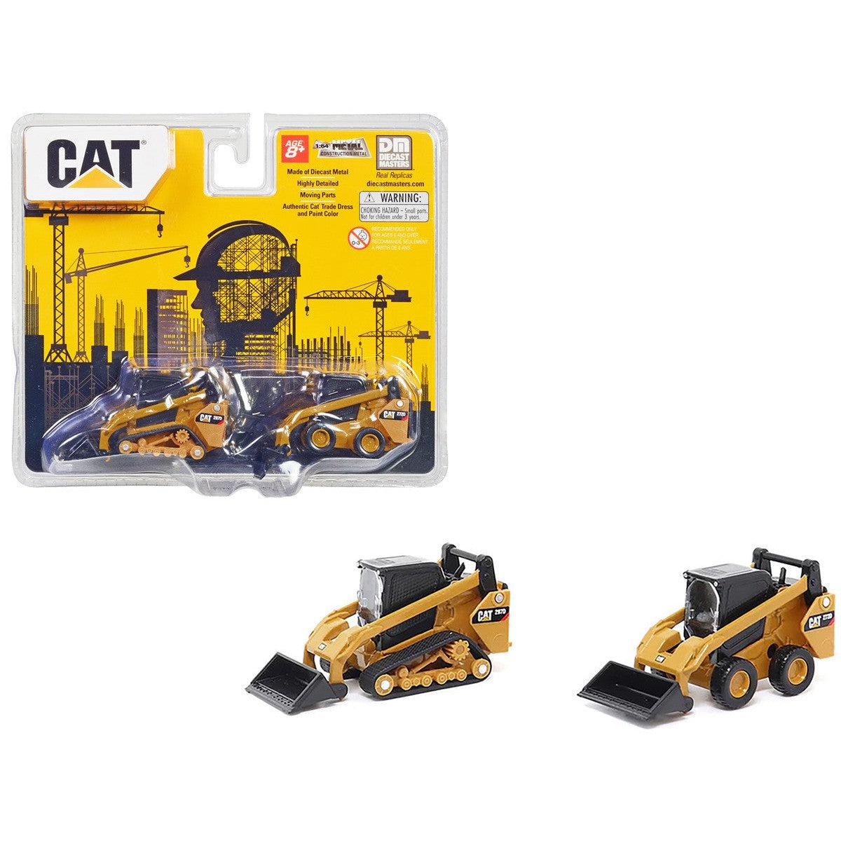 1/64 METAL CAT 272D2 SKID STEER LOADER & CAT 297D2 MULTI TERRAIN LOADER TWIN PACK