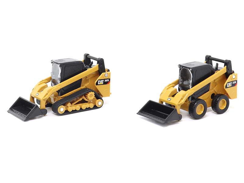 1/64 METAL CAT 272D2 SKID STEER LOADER & CAT 297D2 MULTI TERRAIN LOADER TWIN PACK