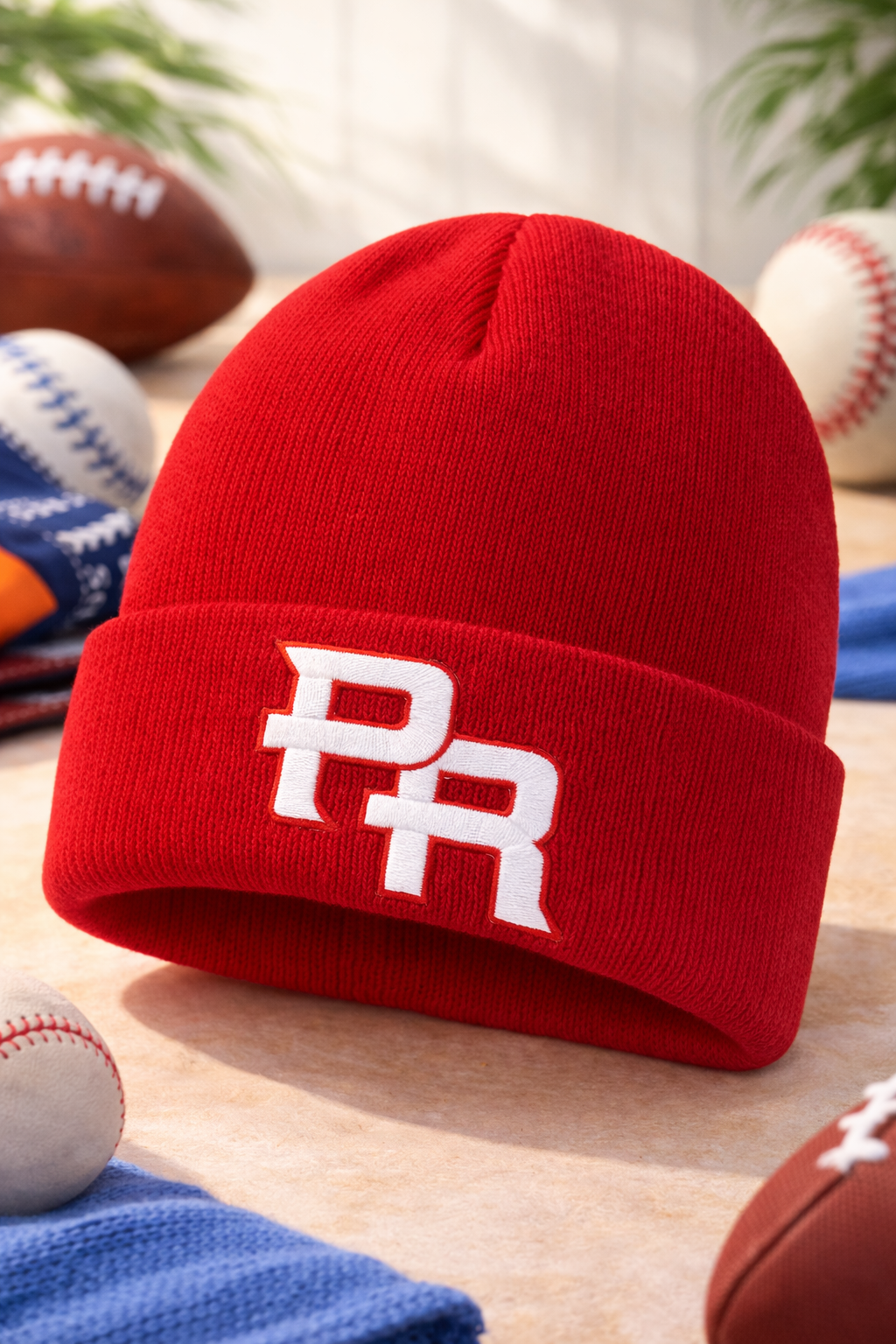 BEANIE HAT PUERTO RICO - DARK RED