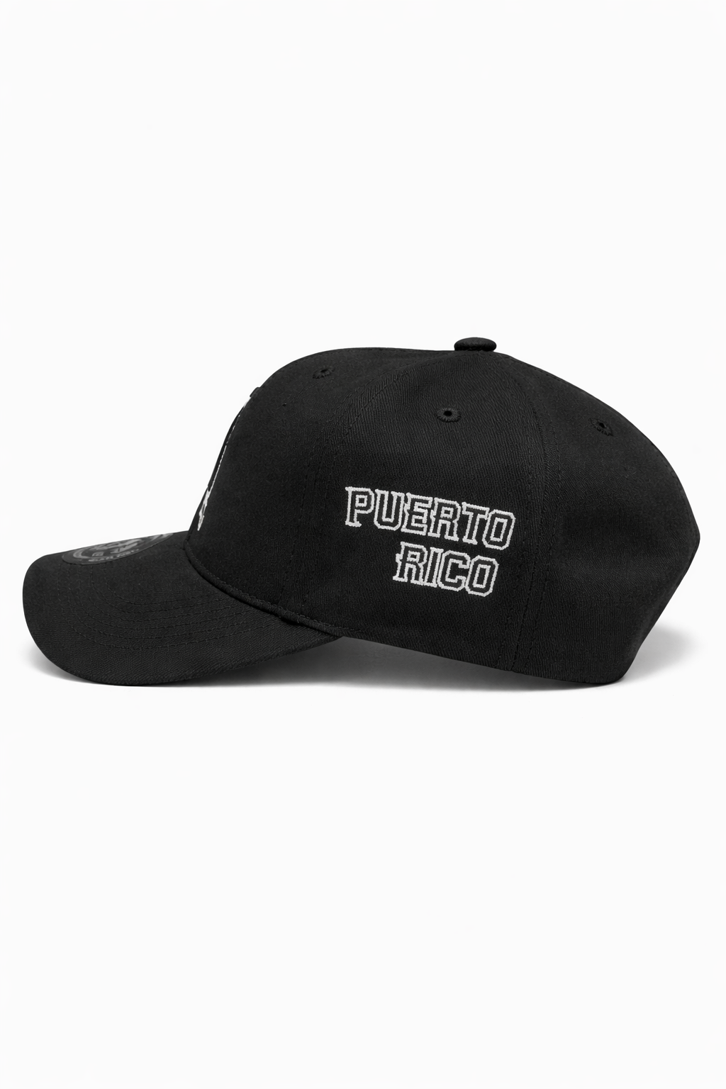 GORRA DE PUERTO RICO - NEGRA - LETRA NEGRA Y BLANCA