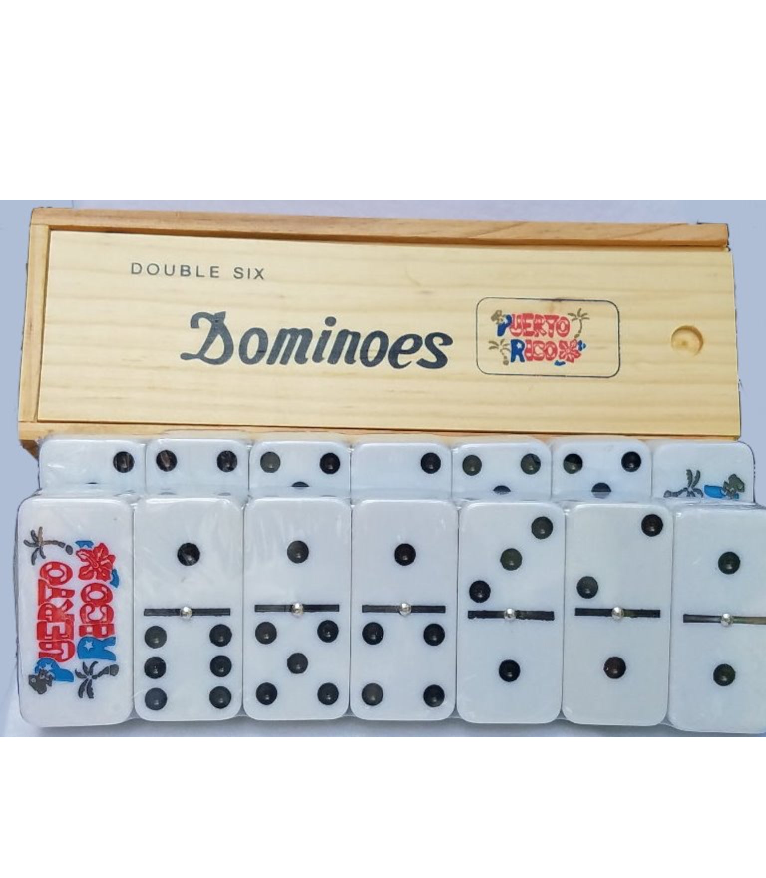 Professional Size Double Six Dominos - Puerto Rico y Palmas
