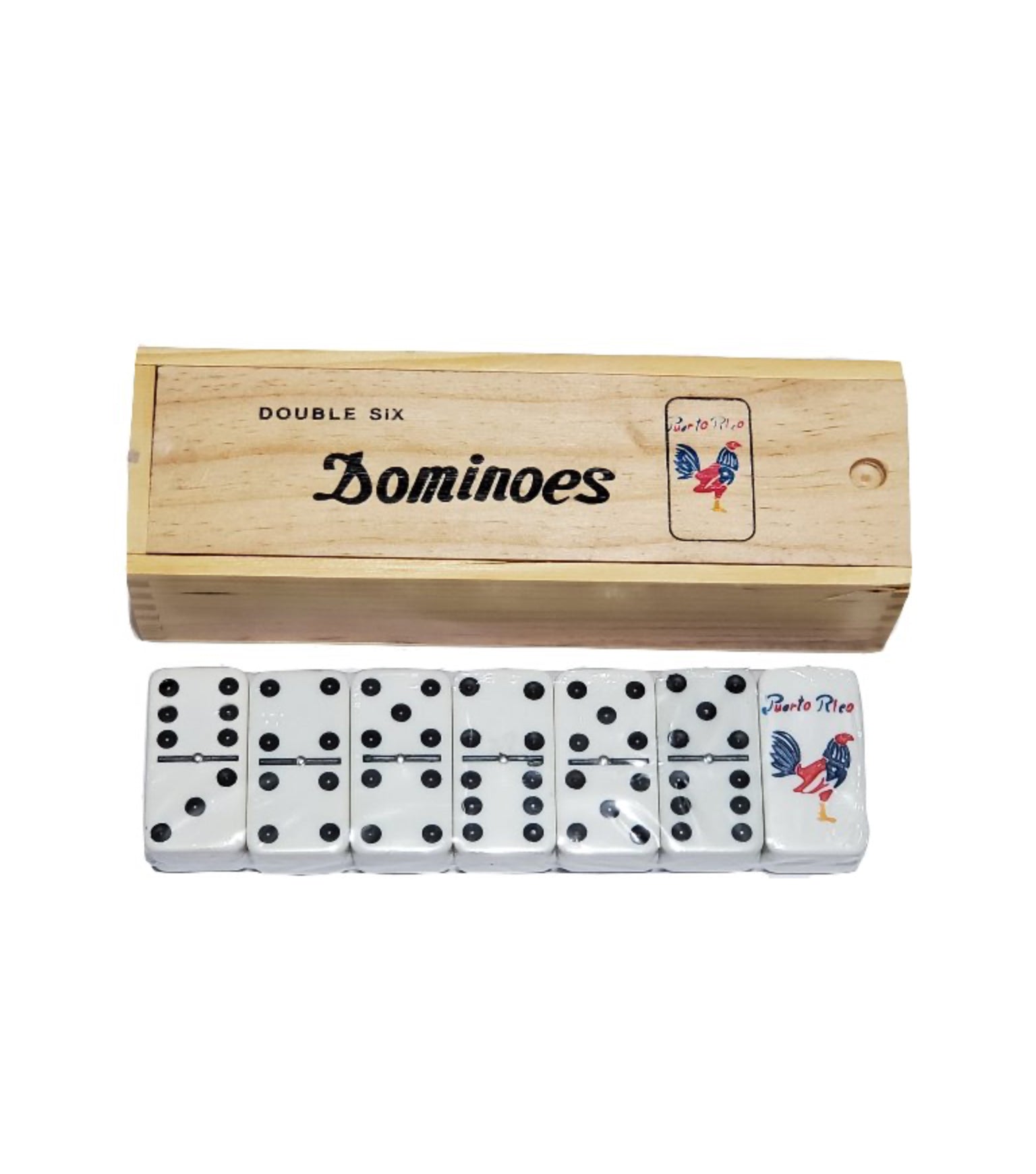 Professional Size Double Six Dominos - Bandera y Gallo