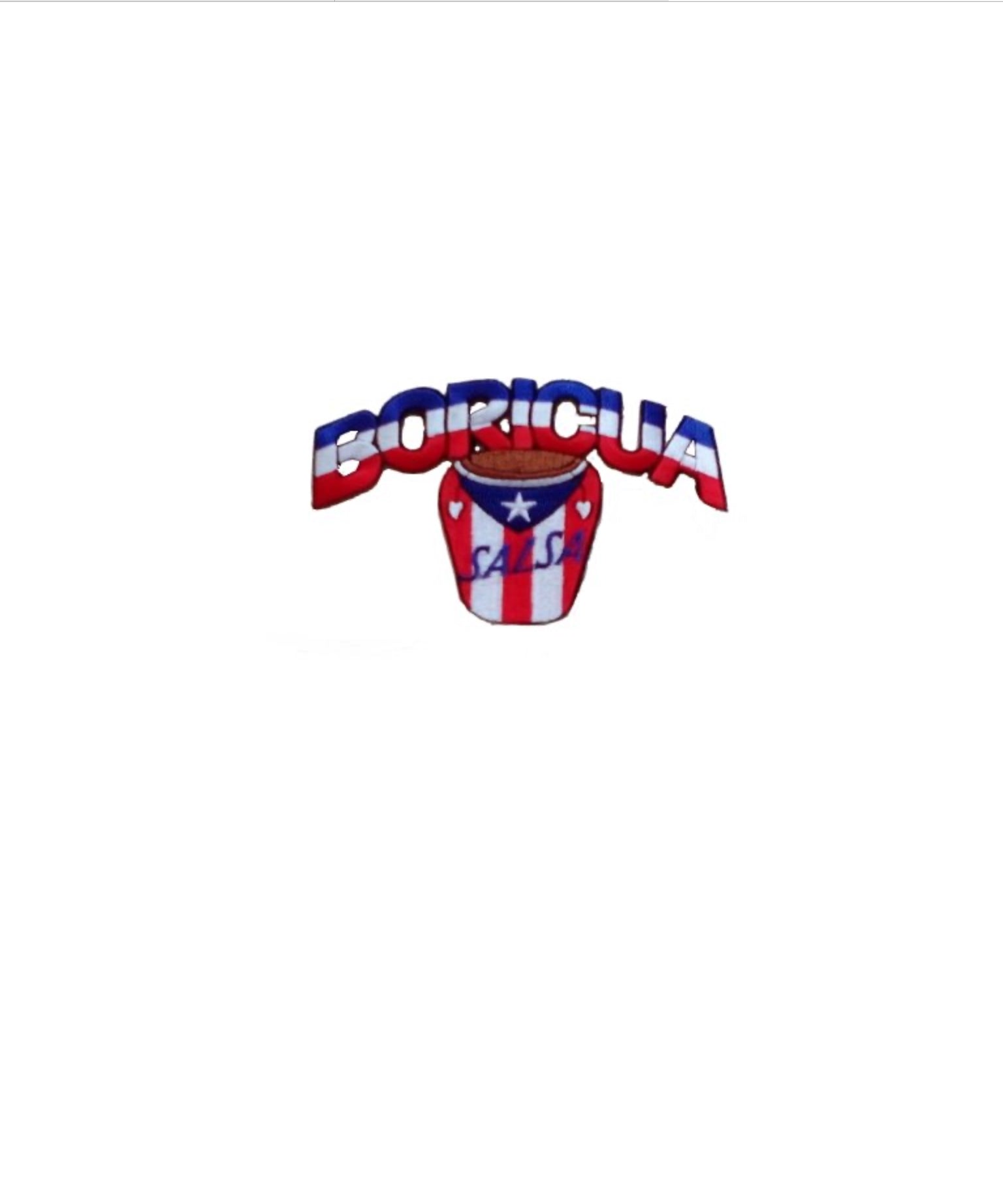 Boricua & PR Flag W/ Conga , Salsa Embroidered Parcho