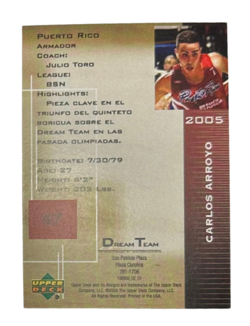 2005 UPPER DECK - Tarjeta deportiva de Carlos Arroyo
