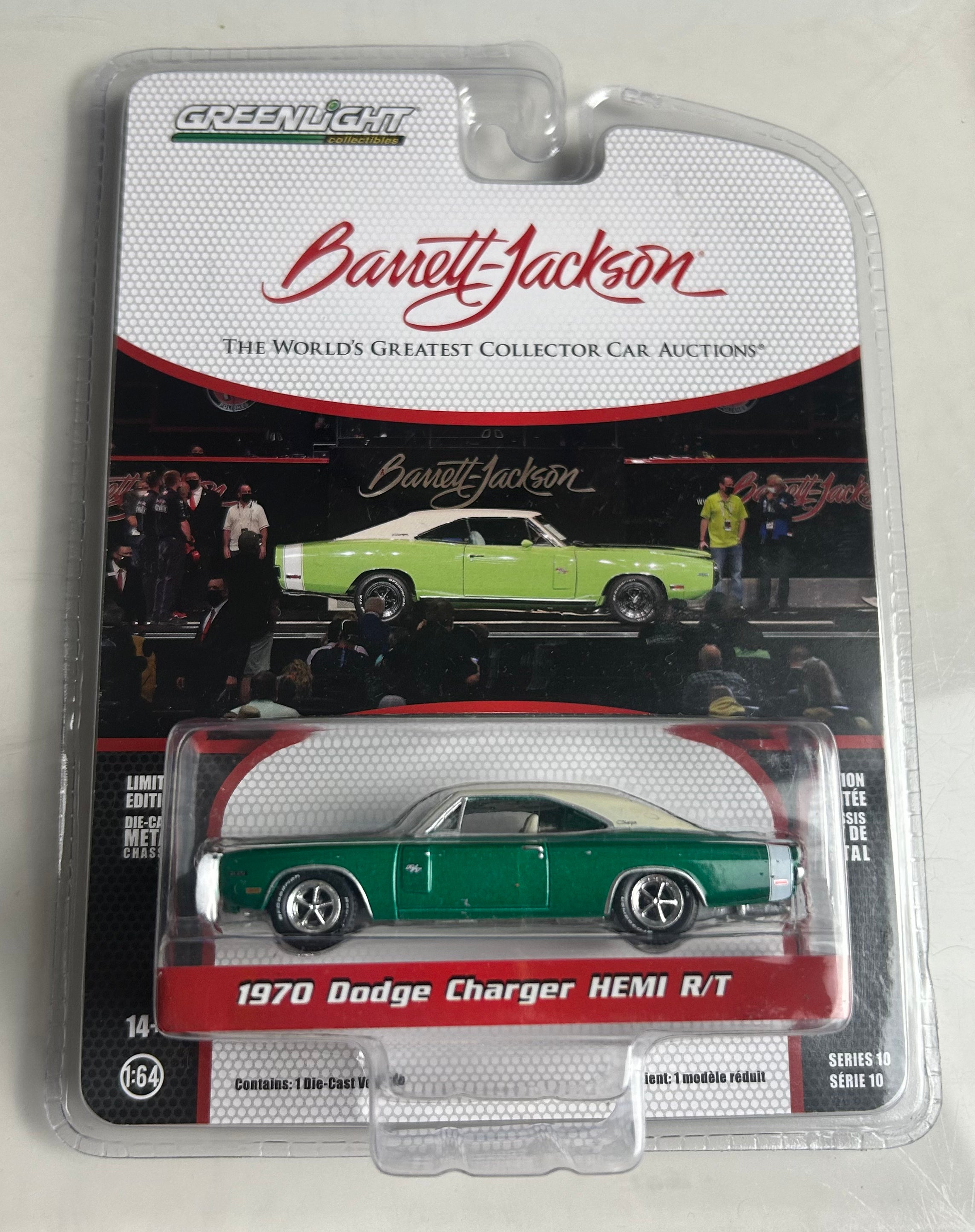 1/64 1970 DODGE CHARGER HEMI R/T - BARRETT JACKSON - "CHASE" (GREEN BODY VARIATION)