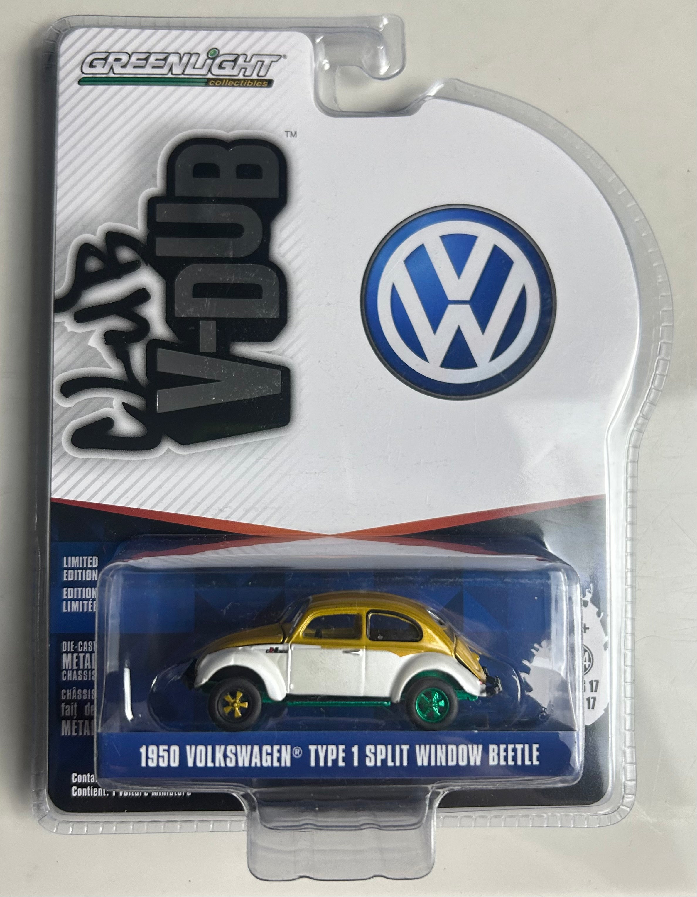 1/64 1950 VOLKSWAGEN TYPE 1 SPLIT WINDOW BETTLE - CLUB V-DUB "CHASE" (GREEN RIMS VARIATION)