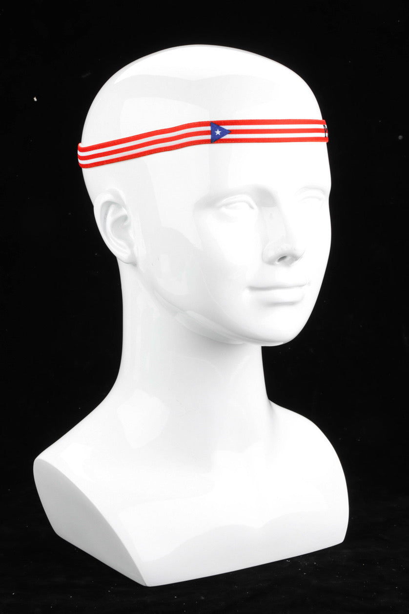 SPORT HEADBAND WITH PUERTO RICO FLAG
