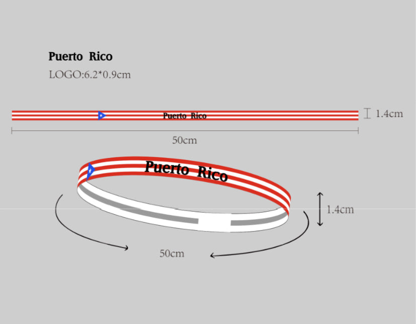 SPORT HEADBAND WITH PUERTO RICO FLAG