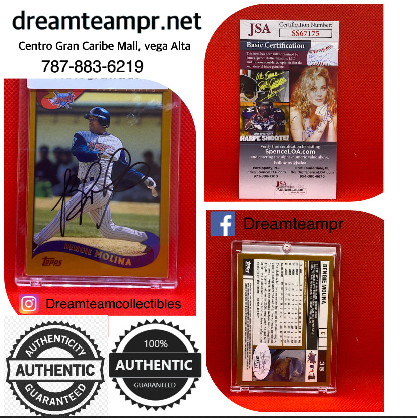 Trading card autografiada con (COA) Certificado de autenticidad -Bengie Molina
