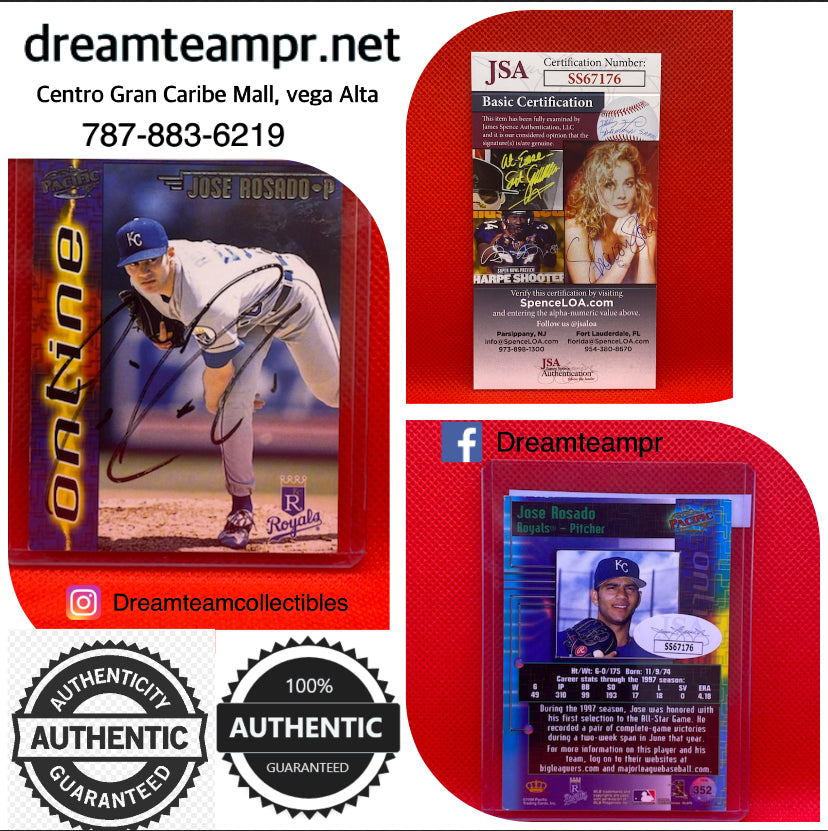 Trading card autografiada con (COA) Certificado de autenticidad -José Rosado