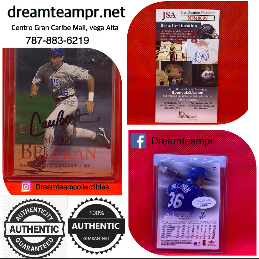 Trading card autografiada con (COA) Certificado de autenticidad -Carlos Beltran