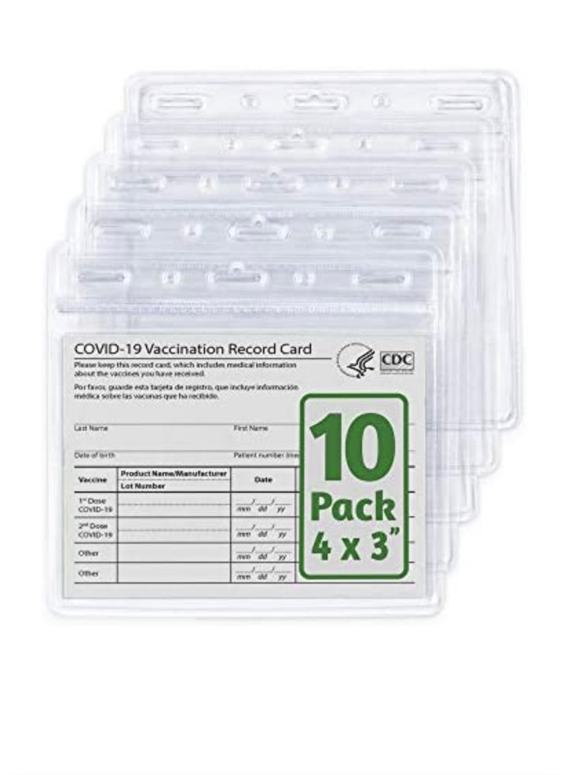 Mica protectora para tarjeta de Covid - Set 10 pcs