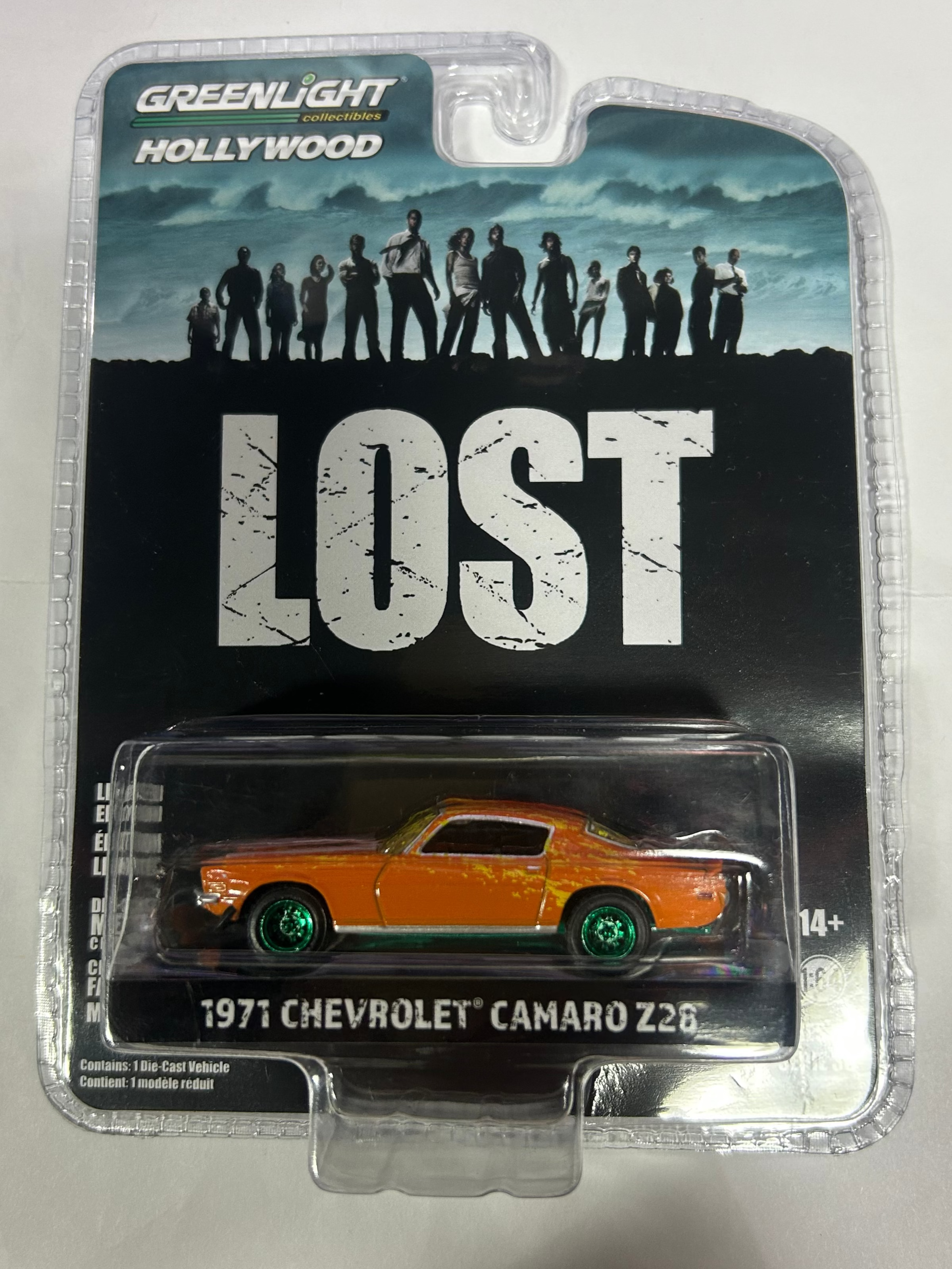 1/64 1971 CHEVROLET CAMARO Z28 LOST SERIES (CHASE "GREEN RIM VARIATION") - GREENLIGHT