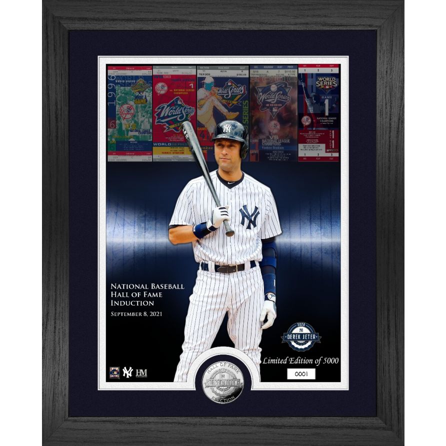 MONEDA DE PLATA CON FOTO DE LA CASA DE MONEDAS DE PLATA DE LA SERIE DEREK JETER, INDUCCIÓN AL SALÓN DE LA FAMA 2020