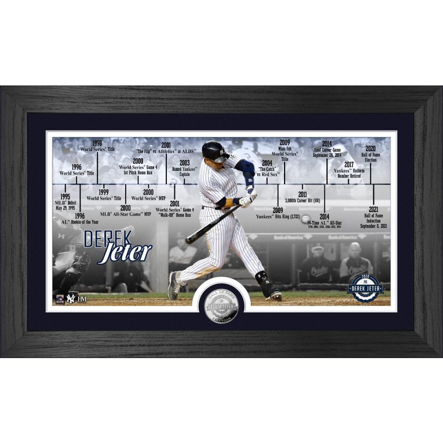 DEREK JETER 2020 CRONOGRAMA DE INDUCCIÓN DEL SALÓN DE FIESTAS MONEDA DE PLATA FOTO MINT