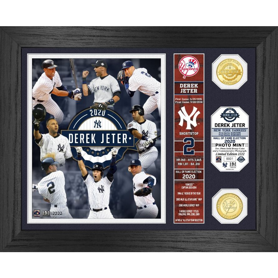 MONEDA DE BRONCE CON ESTAMPADO FOTOGRÁFICO DE LA ESTAMPACIÓN DE INDUCCIÓN DEL SALÓN DE FIESTAS DE DEREK JETER 2020