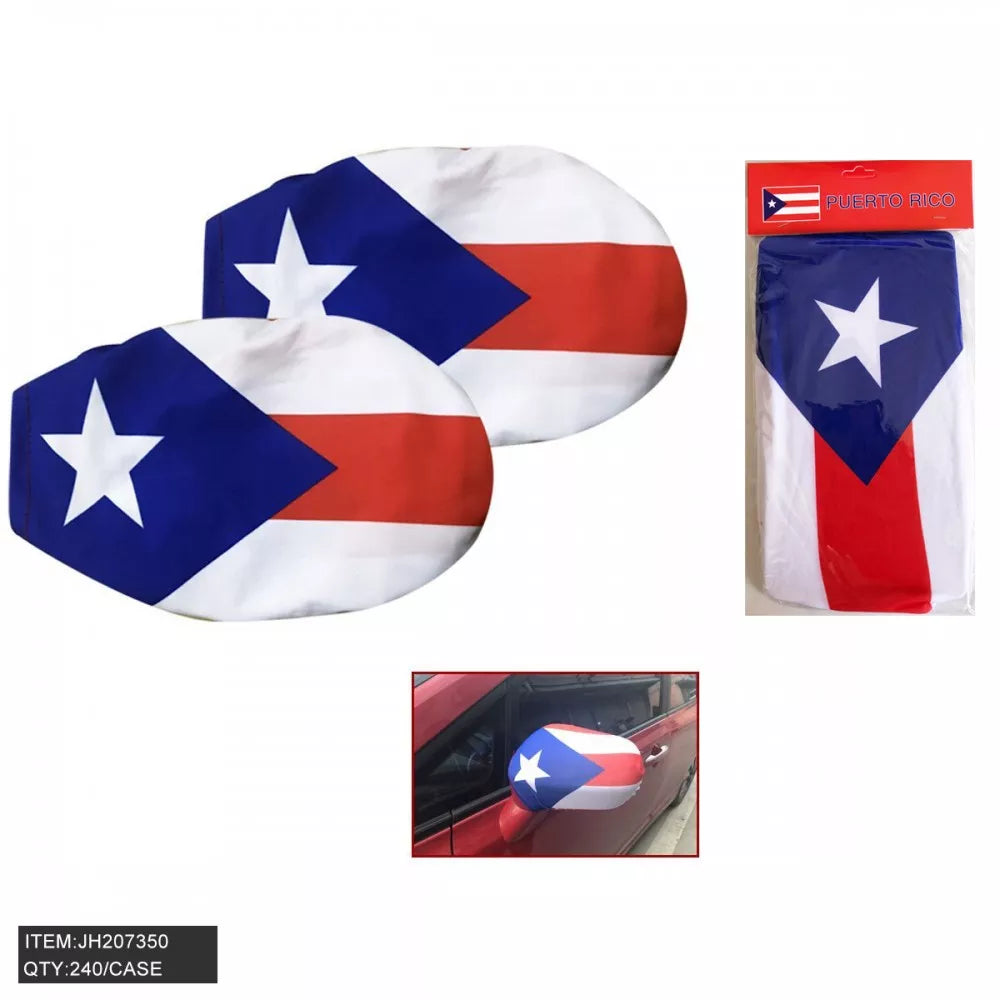 PUERTO FICO FLAG CAR MIRROR COVER