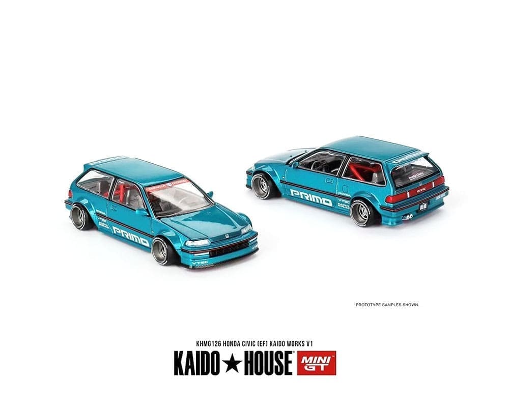 1/64 HONDA CIVIC (EF) KAIDO WORKS V1 - TAHITIAN GREEN - KAIDO HAOUSE