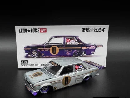 1/64 DATSUN 510 PRO STREET ANNIVERSARY EDITION (CHASE "RAW") - MINI GT KAIDO HOUSE