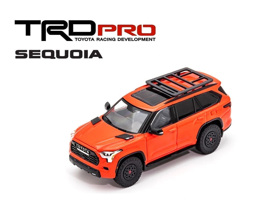 1/64 2023 TOYOTA SEQUOIA TRD PRO – SOLAR OCTANE ORANGE