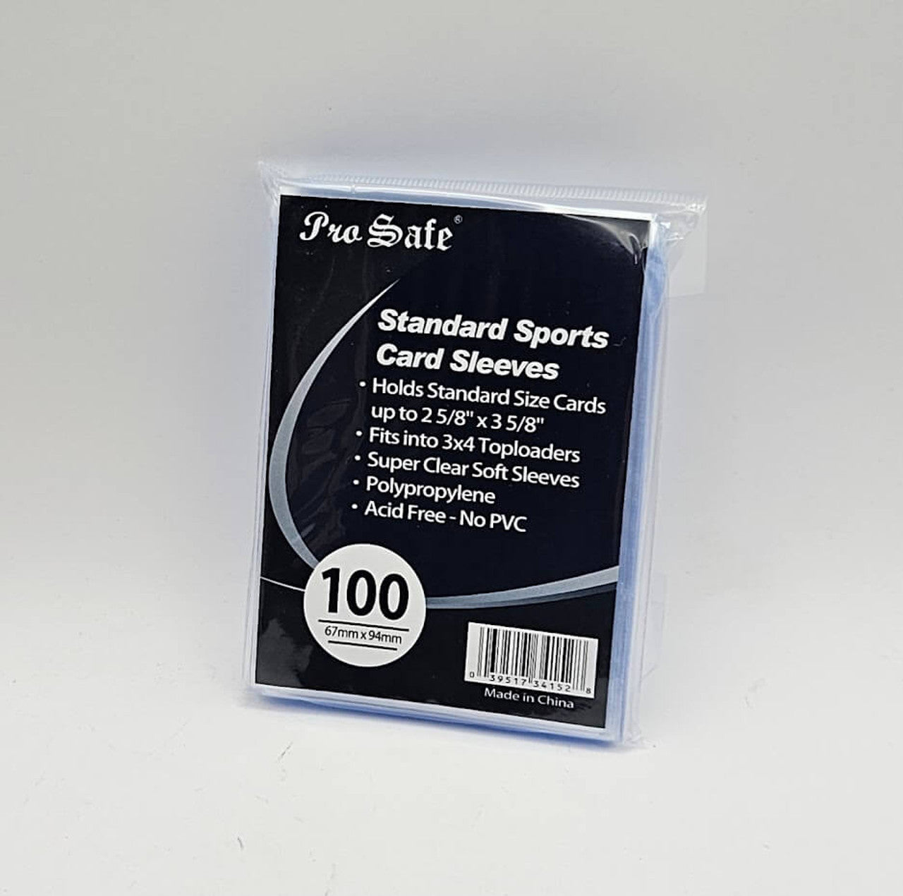 PRO SAFE CARD SLEEVES 2 5/8" X 3 5/8" - 100 PCS
