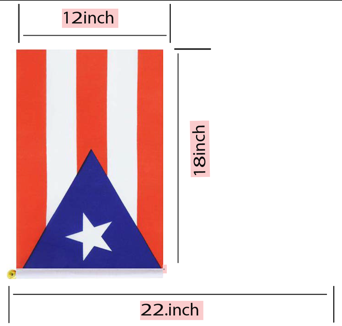 Bandera de Puerto Rico 12" x 18" en tela