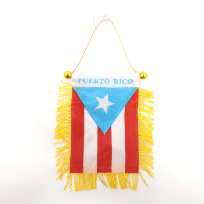 BANDERA DE PUERTO RICO PARA RETROVISOR AZUL CELESTE