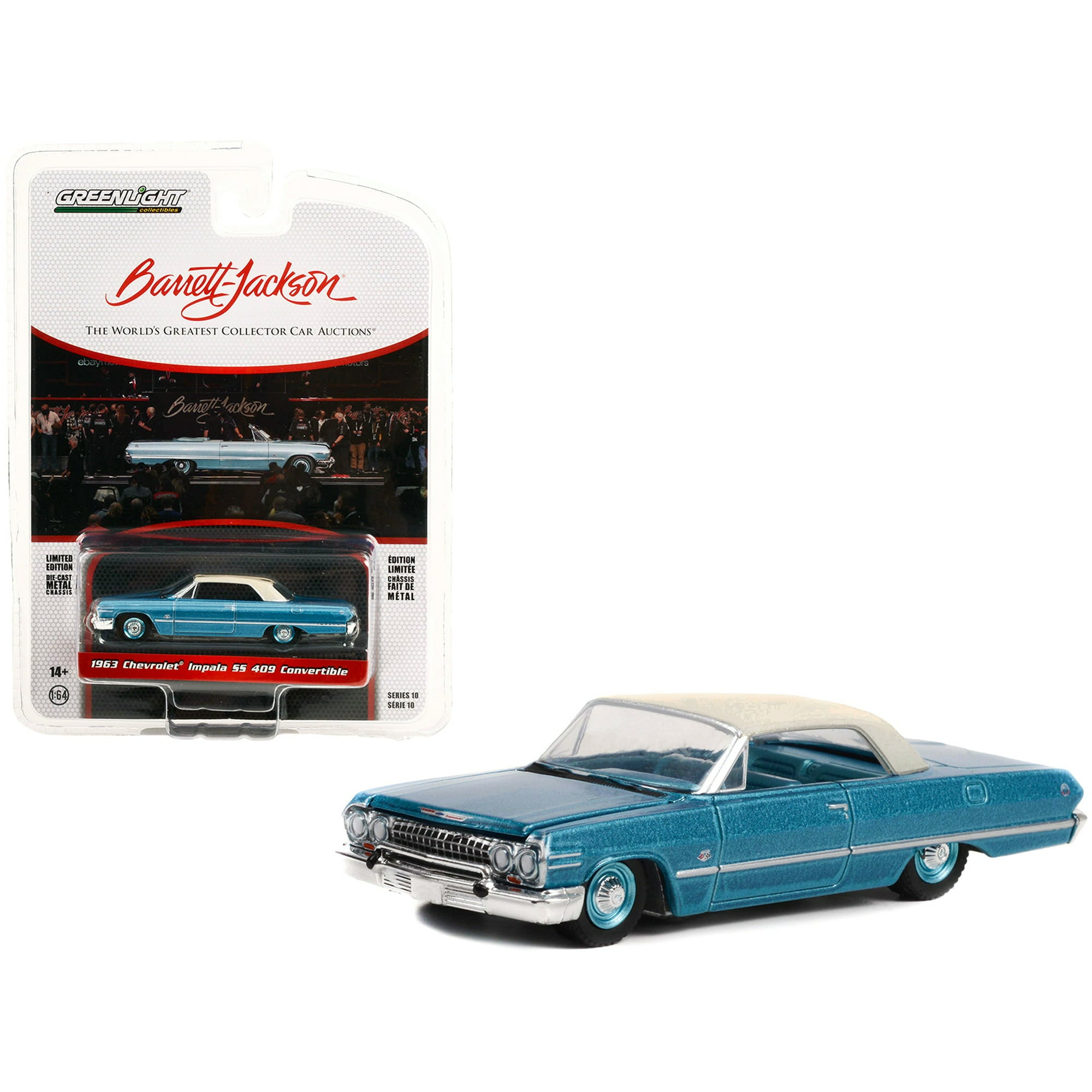 1/64 1963 CHEVROLET IMPALA 55 409 CONVERTIBLE- BARRETT JACKSON