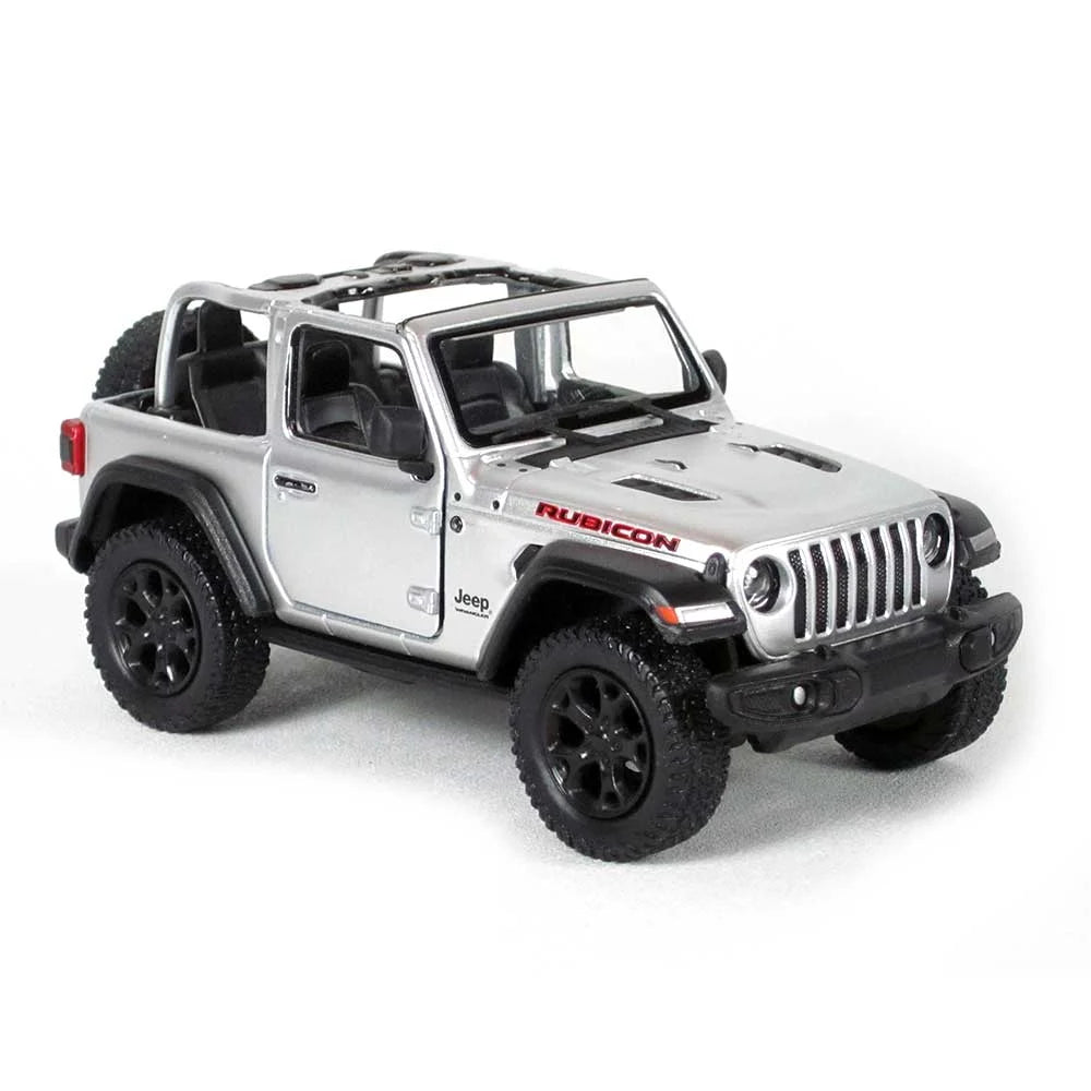 JEEP WRANGLER RUBICON 2018 CON TECHO ABIERTO Y TECHO RÍGIDO A ESCALA 1/32 - KINSMART