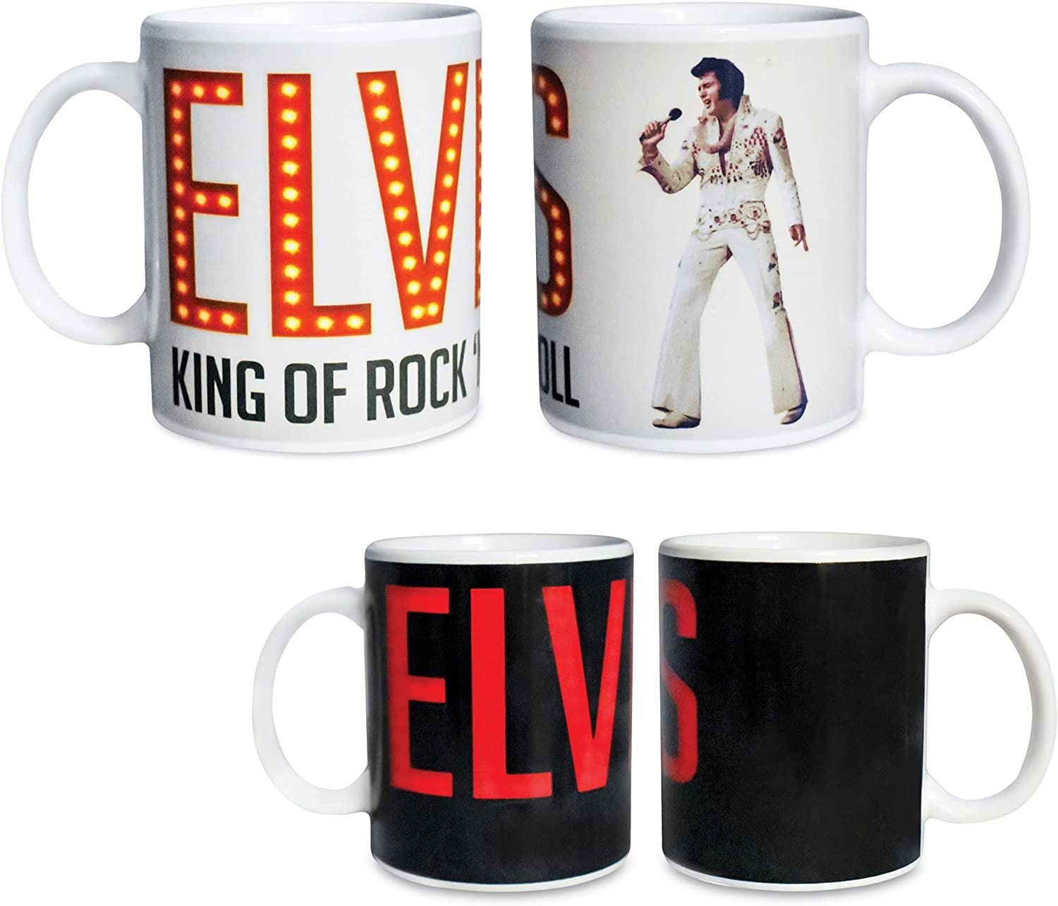 Taza de 12 oz con imagen cambiante y color de Elvis Presley