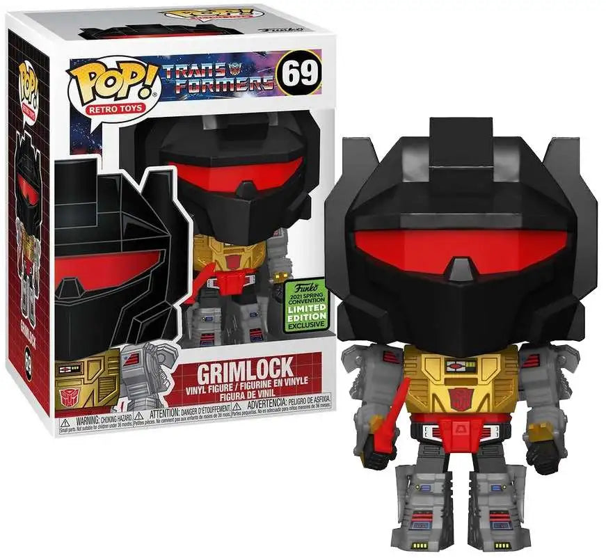 TRANS FORMERS GRIMLOCK FUNKO POP #69 FUNKO 2021 SPRING CONVENTION LIMITED EDITION EXCLUSIVE