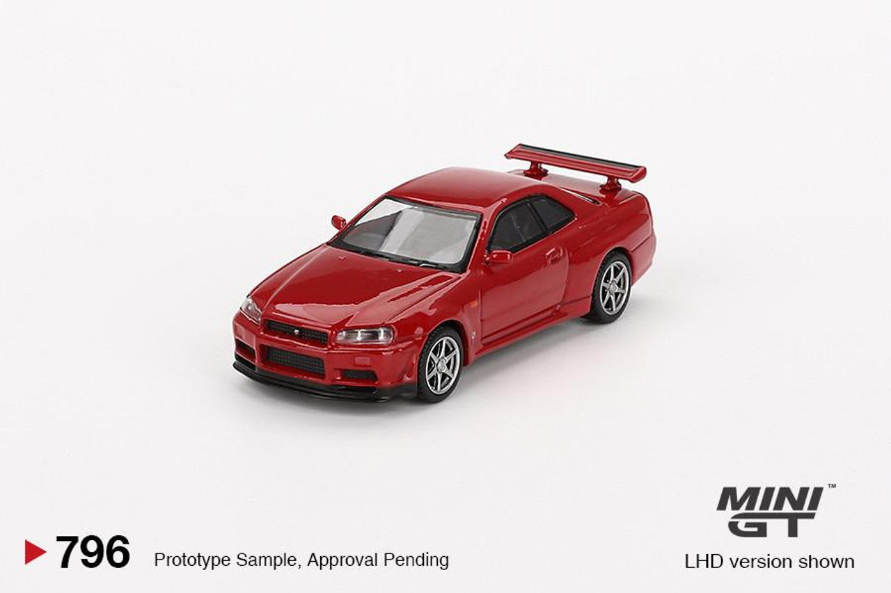 1/64 NISSAN SKYLINE GT-R (R34) V-SPEC ACTIVE RED - MINI GT