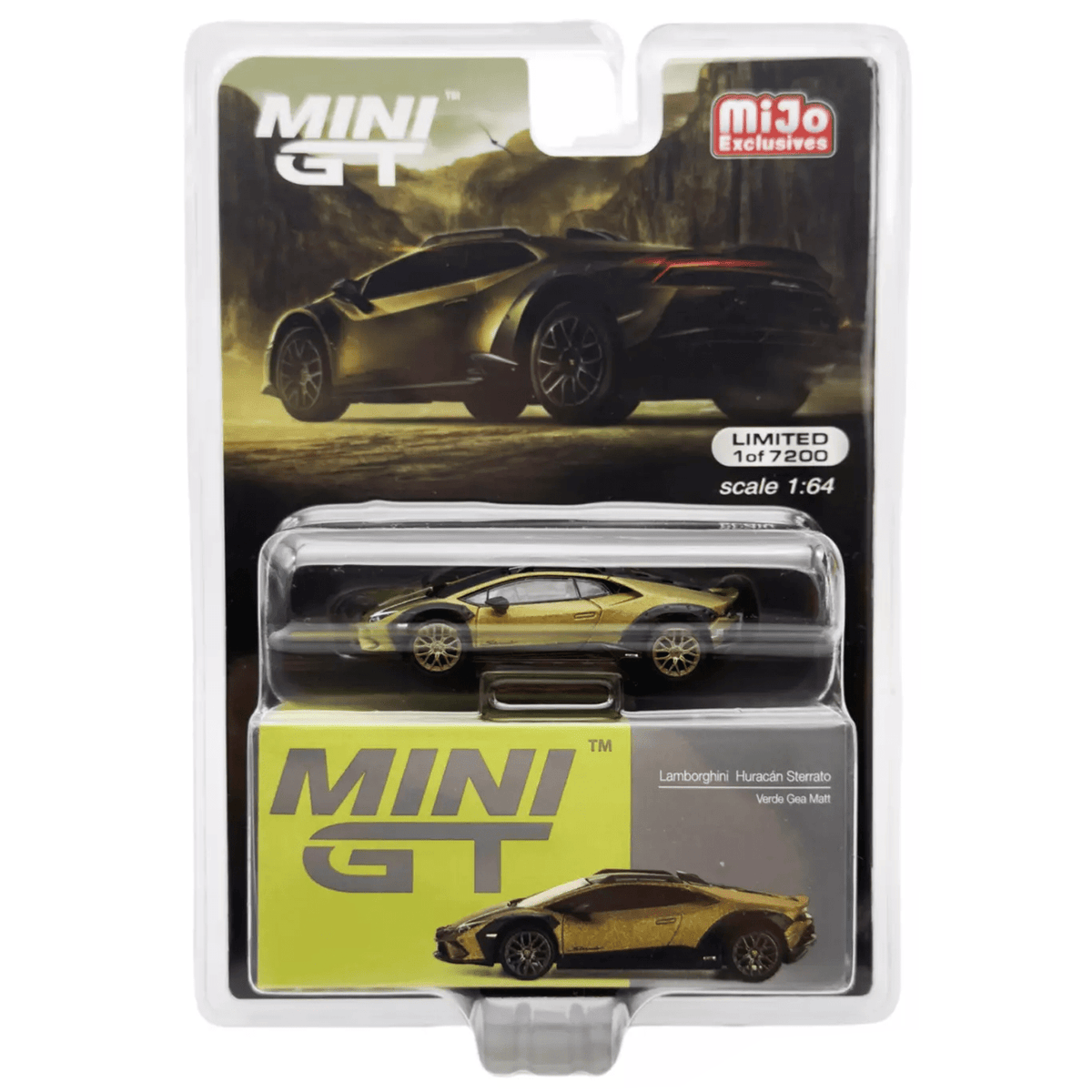 1/64 LAMBORGHINI HURACAN STERRATO VERDE GEA MATT (CHASE/GOLD RIMS) - MINI GT