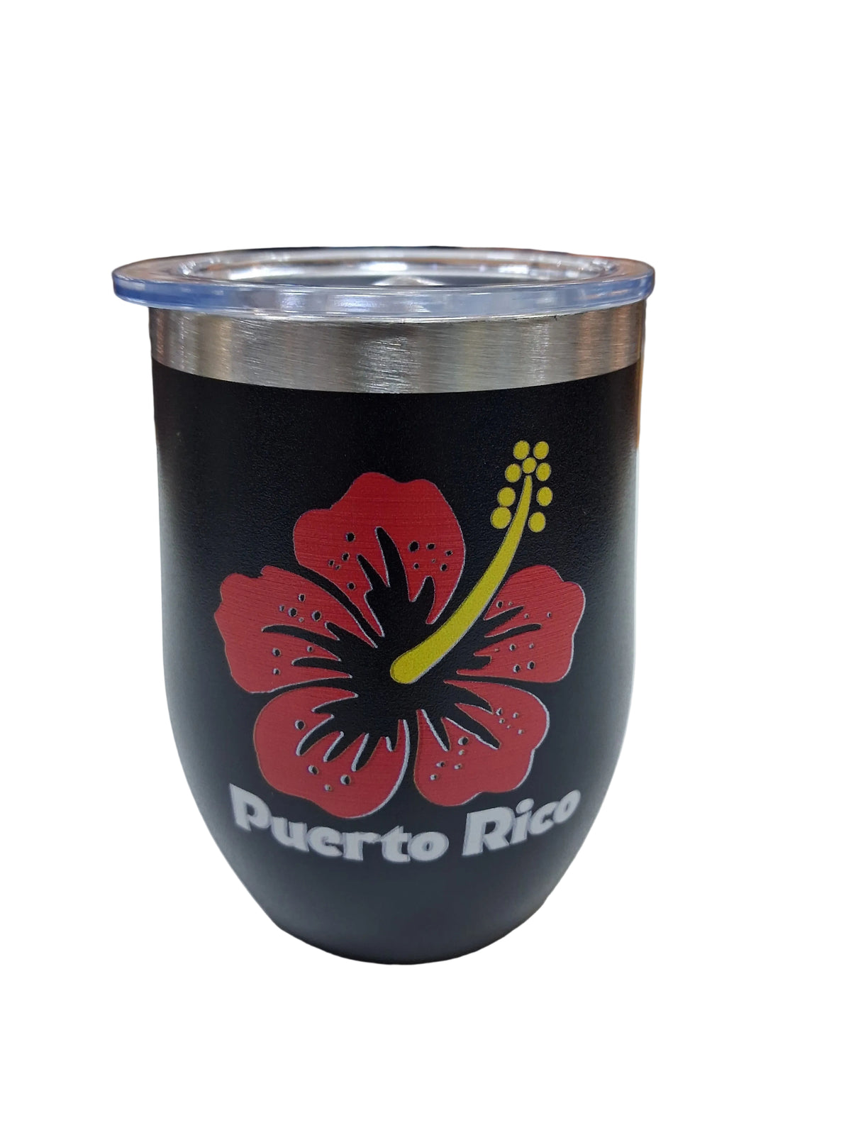 Vaso insulado Negro con Flor de Maga