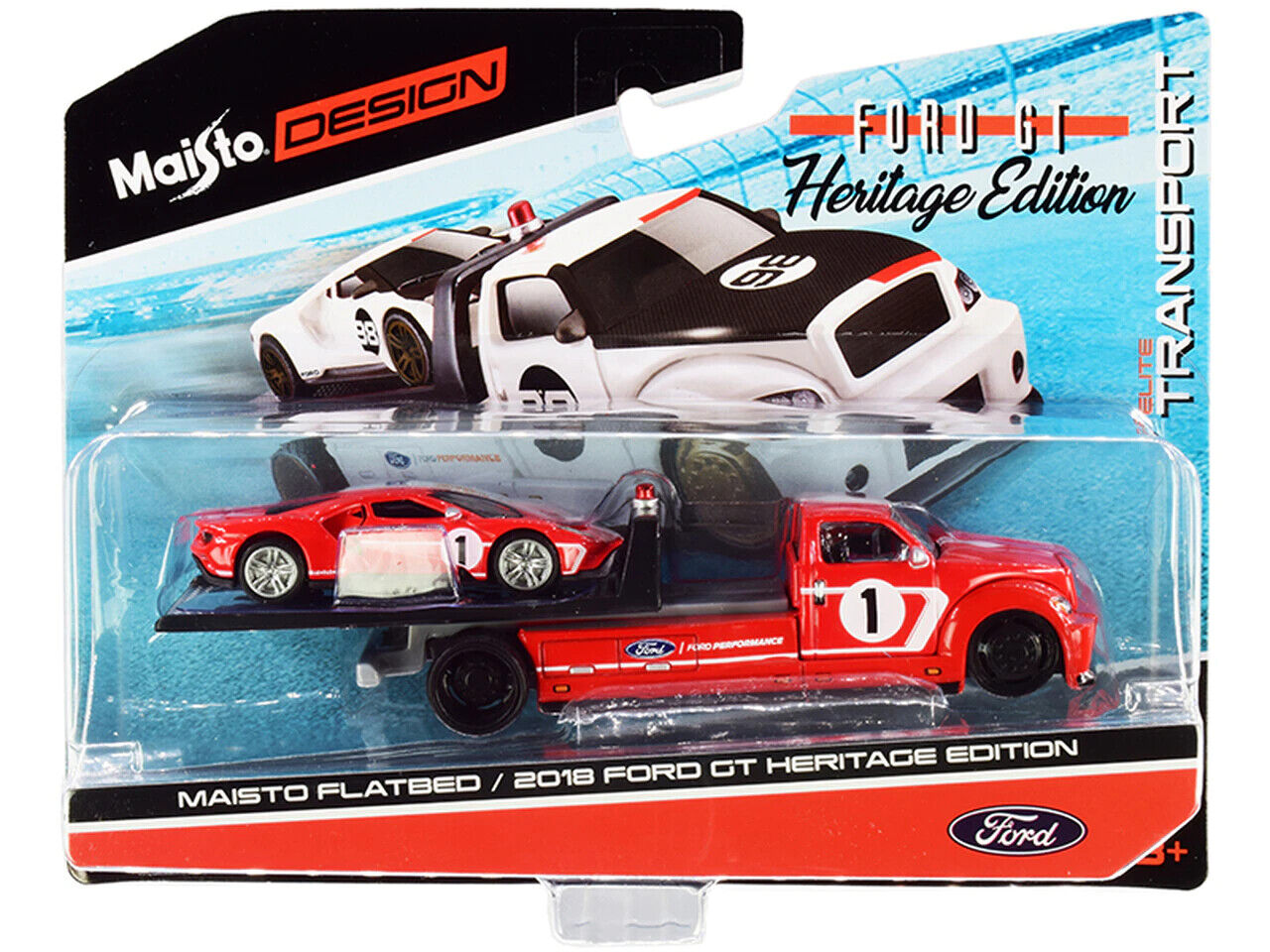 1/64 MAISTO FLATBED / 2018 FORD GT HERITAGE EDITION