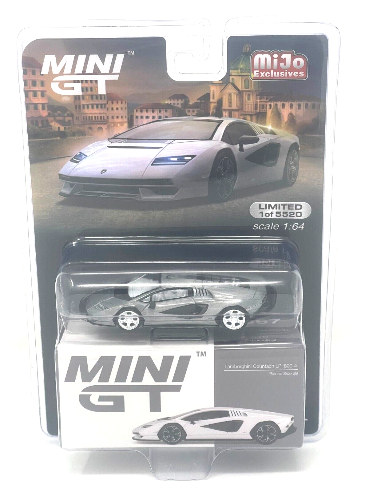 1/64 LAMBORGHINI COUNTACH LPI 800-4 - MINI GT BLANCO SIDERALE "CHASE" (RAW EDITION)