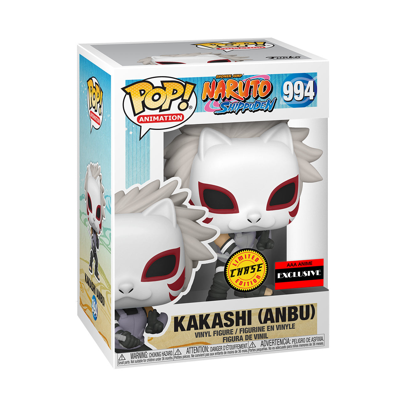 SHONEN JUMP NARUTO SHIPPUDEN KAKASHI (ANBU) FUNKO POP #994 LIMITED EDITION CHASE AAA ANIME EXCLUSIVE