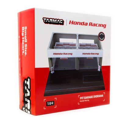 DIORAMA DE GARAJE DE CARRERAS HONDA A ESCALA 1/64 - TARMAC WORKS 