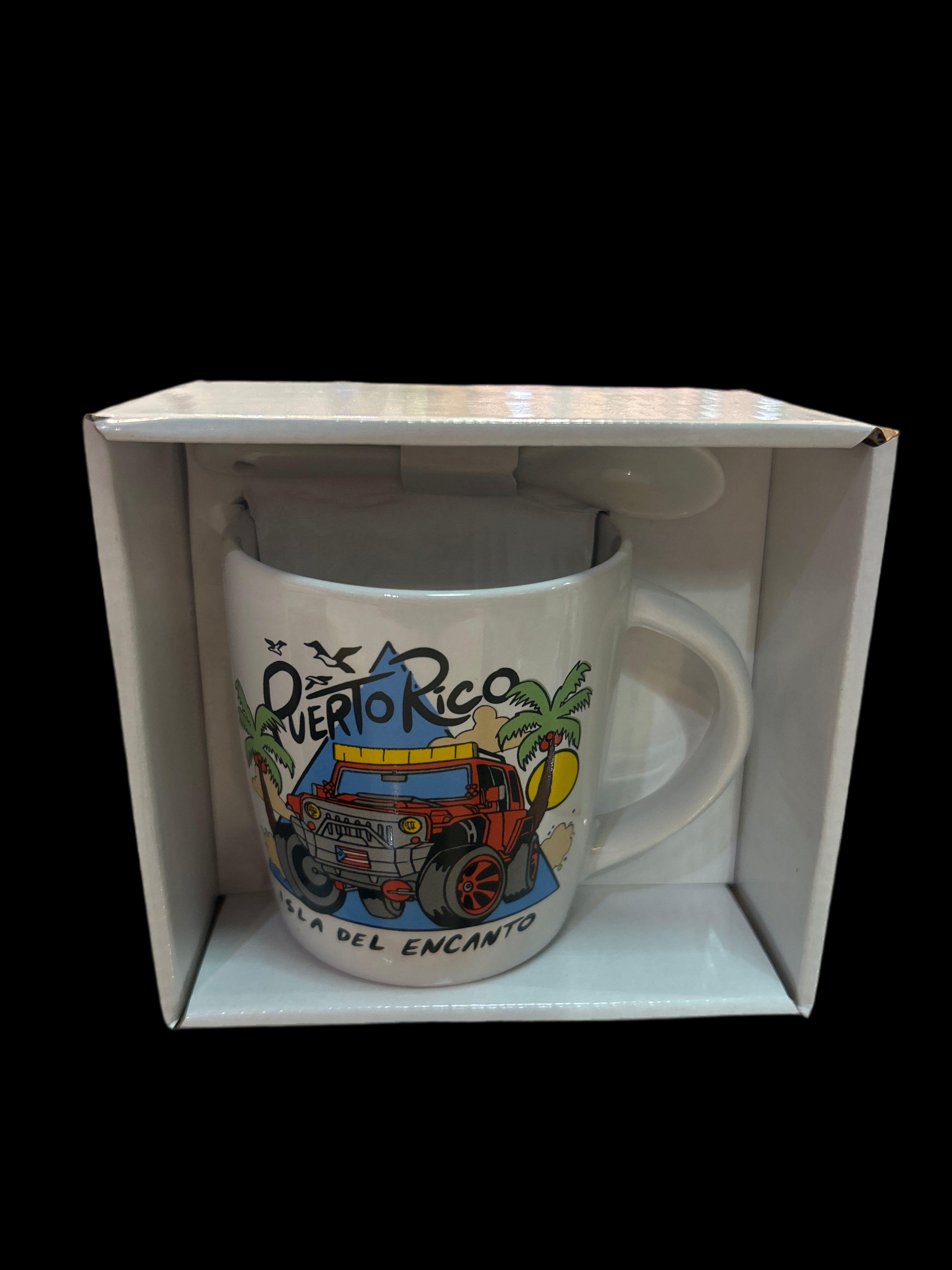 PUERTO RICO JEEP MUG WITH SPOON